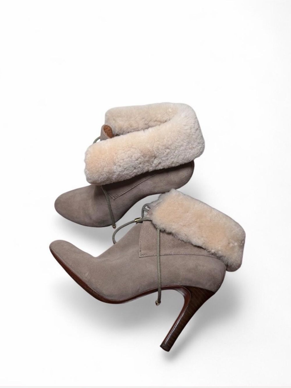 Coach Malia Suede Shearling High Heeled Boots